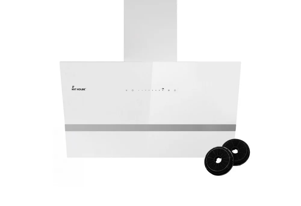KKT KOLBE Wandhaube Dunstabzugshaube 80cm EASY8005WM RGBW Ambientebeleuchtung Abzugshaube / Schräghaube / 80cm / Weiß / Glas / LED / Smarte WiFi-App