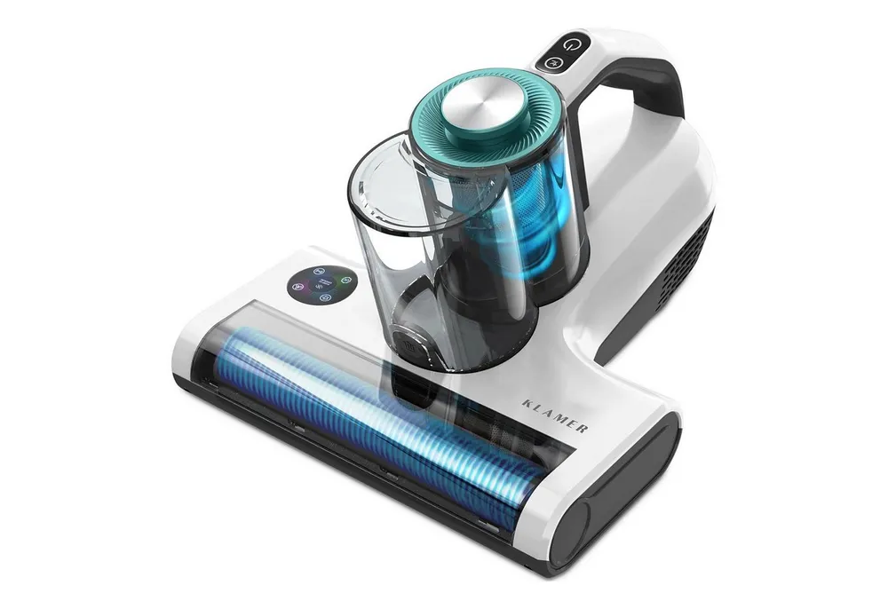 KLAMER Matratzenreinigungsgerät Milbenstaubsauger mit UV-Licht, Leistungsstarker 18kPa & 450W Milbens…, 450 W, Zyklon Filter, UV-Technologie, Schlagmodus, Ionisierungsfunktion, wechselbarer HEPA