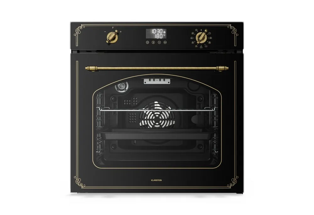 Klarstein Backofen Victoria Pyro-Backofen 76L 60cm 3150W 11 Funktionen Pyrolyse Retro A Victoria, Pyrolyse-Backofen 76L Retro mit Drehregler & 11 Modi