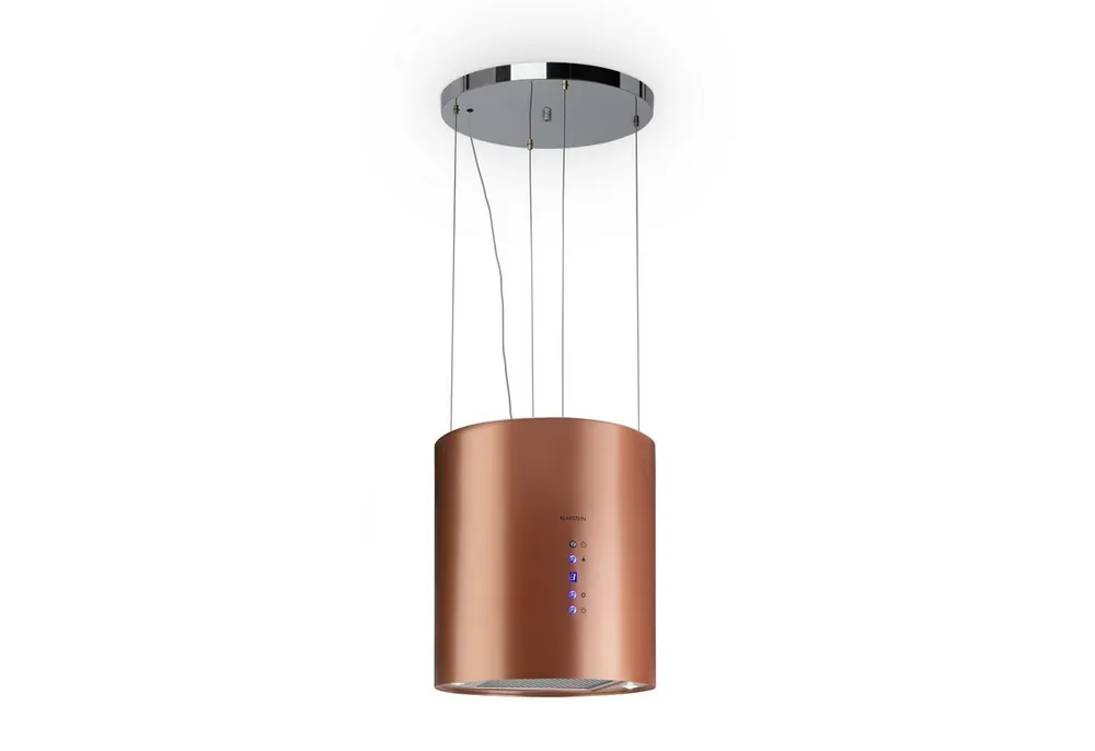 Klarstein Deckenhaube Barett Serie Barett Inselabzugshaube Ø35 cm Umluft 560 m³/h LED Aktivkohlefilter Barett, Abzugshaube Insel Abluft Haube Umluft Dunstabzug Einbau Umlufthaube