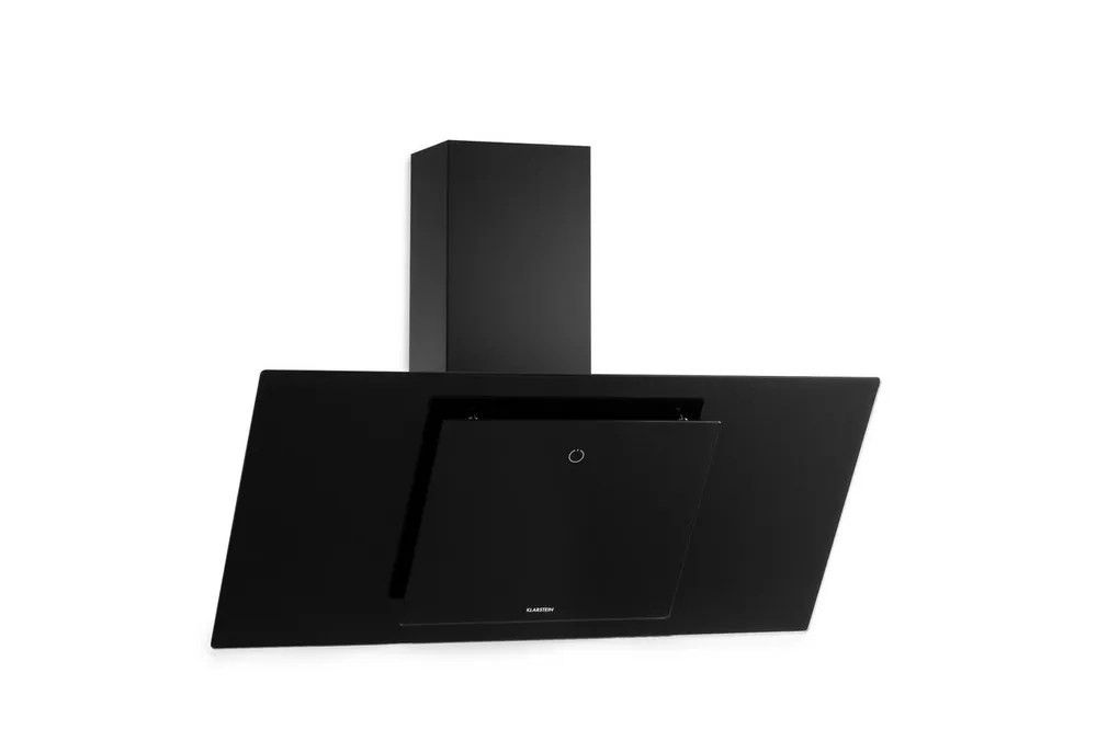 Klarstein Deckenhaube Eleonora 90 Serie Eleonora 90 Wandhaube 90 cm 420 m³/h A++ Touch RGB-Ambiente Glas-Front Eleonora 90, Abzugshaube kopffrei Abluft Umluft Wandhaube mit Aktivkohle & 3 Stufen