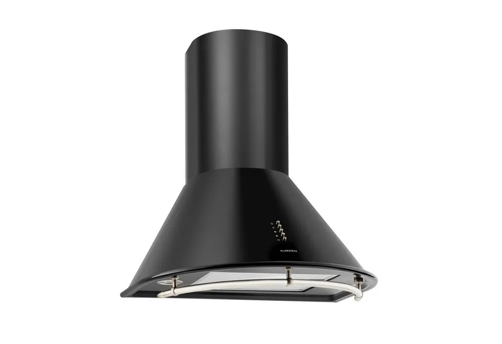 Klarstein Deckenhaube Noir Noir, Retro-Dunstabzugshaube 60cm 490 m³/h LED-Leuchten
