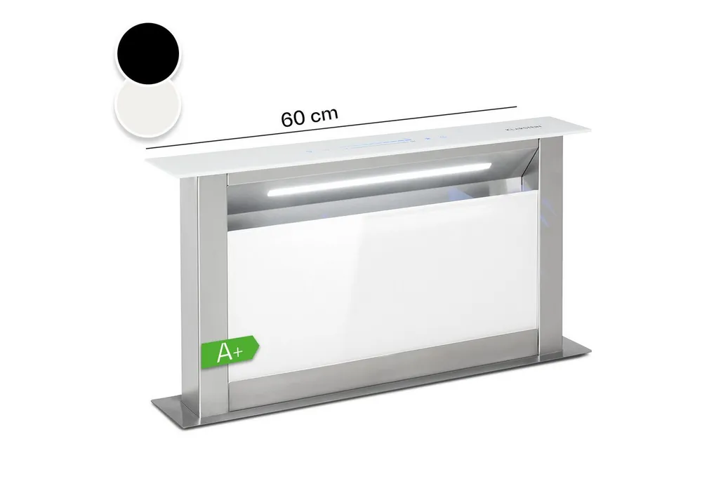 Klarstein Deckenhaube Royal Flush Royal Flush, Dunstabzugshaube Downdraft Abluft Umluft LED