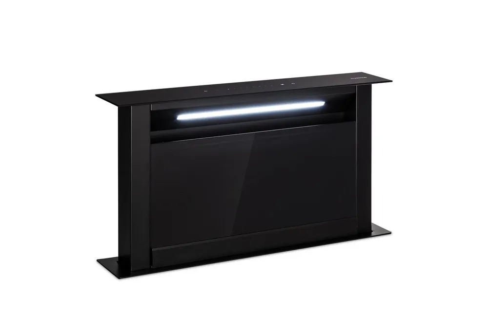 Klarstein Deckenhaube Royal Flush Serie Royal Flush Eco Downdraft Dunstabzugshaube 60 cm 576 m³/h A++ Abzugshaube Downdraft Abluft Umluft versenkbar mit Edelstahl