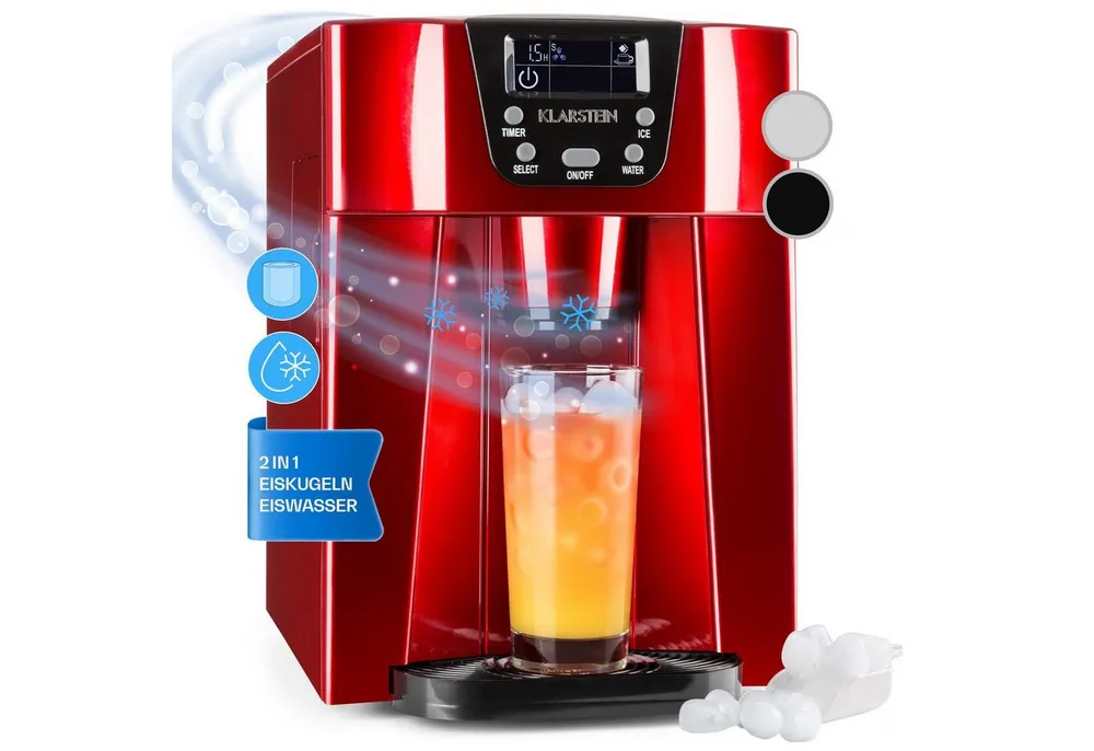 Klarstein Eiswürfelmaschine Ice Volcano 2G Eiswürfelbereiter, Eiswürfelmaschine Eiswürfelbereiter Ice Cube Maker Eiswürfel Automat