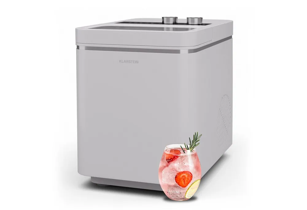 Klarstein Eiswürfelmaschine IceCraft Eiswürfelbereiter, Bulleteis für Zuhause 12kg/Tag LED Display 1,3 L Eiswürfelbereiter