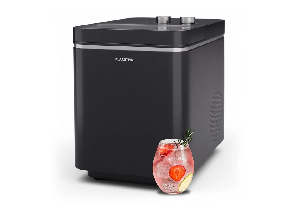 Klarstein Eiswürfelmaschine IceCraft Eiswürfelbereiter, Bulleteis für Zuhause 12kg/Tag LED Display 1,3 L Eiswürfelbereiter