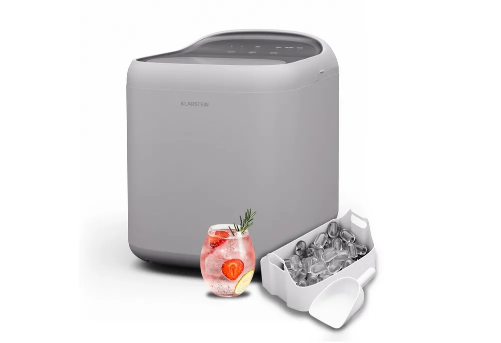 Klarstein Eiswürfelmaschine SparkIce Eismaschine 15 kg/24h 1,5L Tank Auto-Clean 2 Modi 6 Min Touch, Ice Maker Eiswürfelmaschine elektrisch mit Auto-Reinigung