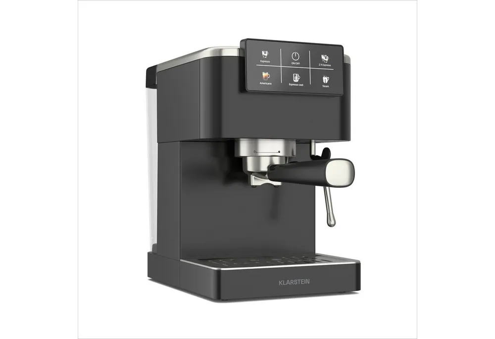 Klarstein Espressomaschine, 1.5l Kaffeekanne, Edelstahlfilter, Elektrisch 20 Bar Espressomaschine Kaffemaschine Touch