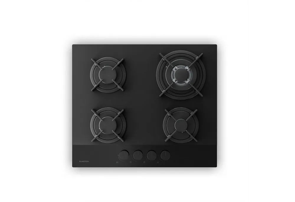 Klarstein Gas-Kochfeld Velaire Gaskochfeld 4-flammig 8000W 60cm Erdgas/LPG elektr. Zündung, Einbau-Gasherd Kochplatte 4 Brenner mit Aluminium & Flammenausfall