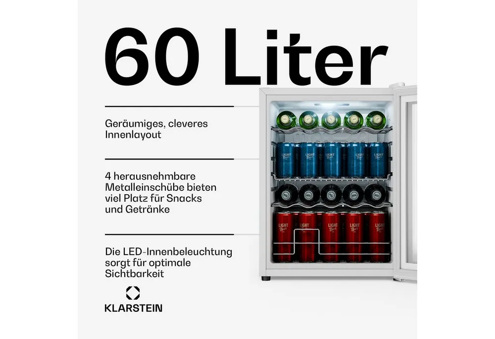 Klarstein Getränkekühlschrank 10047761, 64 cm hoch, 47.4 cm breit