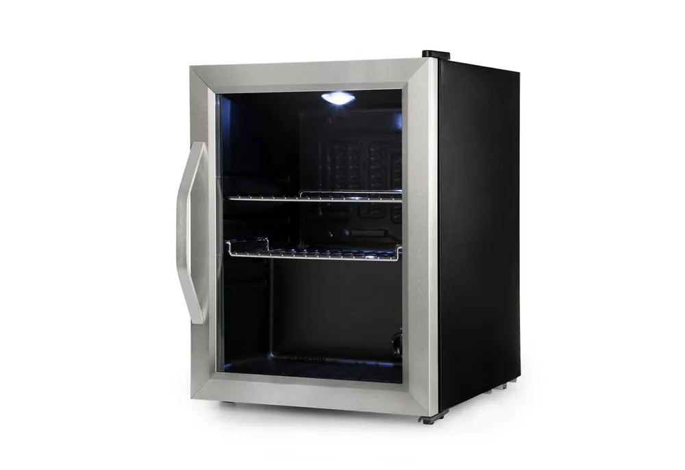 Klarstein Getränkekühlschrank Beersafe M Getränkekühlschrank 33 L Glastür Edelstahl 2 Böden 10033119, 55.2 cm hoch, 40.3 cm breit, Mini Kühlschrank Bierkühlschrank klein Getränkekühlschrank mit Glastür