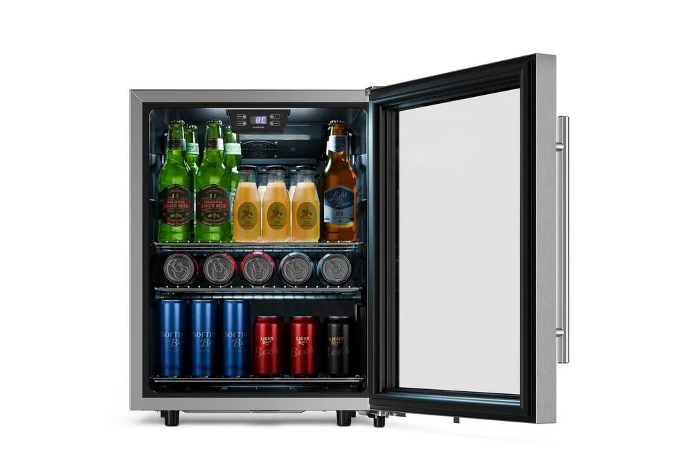 Klarstein Getränkekühlschrank LuxeChill Getränkekühl 60L 64x48 0-10°C LED schwarz Outdoor IPX4 10048375, 64 cm hoch, 48 cm breit, Outdoor-Getränkekühler IPX4 60L spritzwassergeschützt freistehend