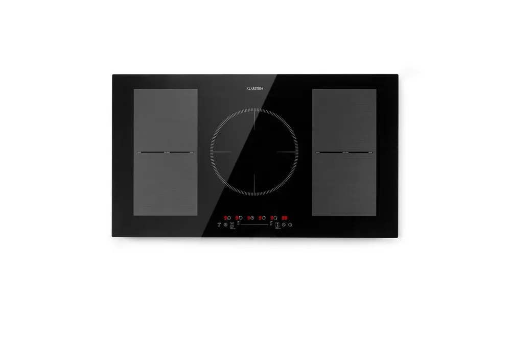 Klarstein Induktions-Kochfeld Delicatessa 90 Flex Induktionskochfeld 90 cm 5 Zonen 7400 W, Einbau Induktionsherd autark 5 Kochfelder Platten Induktionskochfeld