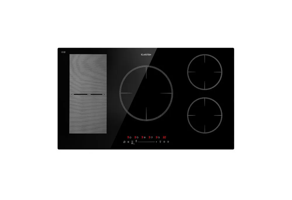 Klarstein Induktions-Kochfeld Delicatessa 90 Hybrid Induktionskochfeld 90 cm 5 Zonen 7400 W, Einbau Induktionsherd 5 Kochfelder Platten Elektro Induktionskochfeld