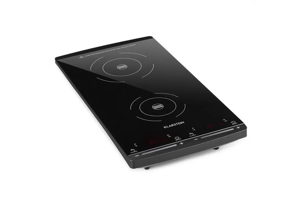 Klarstein Induktions-Kochfeld VariCook Slim, Doppel Induktionskochplatte 2 Kochfelder Platten Camping mobil