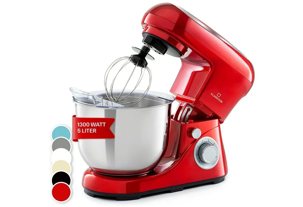 Klarstein Küchenmaschine mit Kochfunktion Bella Pico 2G Küchenmaschine 1300W 1,7 PS 5L 6 Stufen Pulsfunktion, 1300 W, 5 l Schüssel, Knetmaschine Teigmaschine Teigknetmaschine Rührmaschine Standmixer