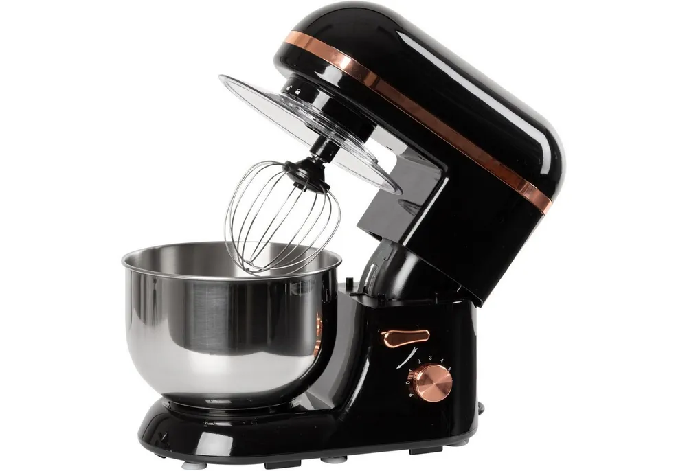 Klarstein Küchenmaschine mit Kochfunktion Bella Elegance Küchenmaschine 1800W 2,7 PS 5,2L 6 Stufen Kupfer/Silber, 1800 W, 5.2 l Schüssel, Knetmaschine Teigmaschine Teigknetmaschine Rührmaschine Standmixer