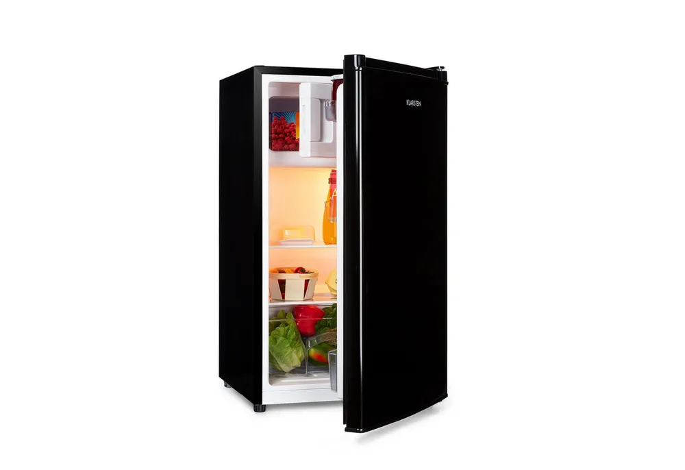Klarstein Kühl-/Gefrierkombination Cool Cousin Kühl-Gefrier-Kombi 80L mit Crisper R600a 40 dB 0°C 10034547, 84 cm hoch, 48 cm breit, Mini-Kühlschrank Mini Fridge mit Glasablagen R600a leise