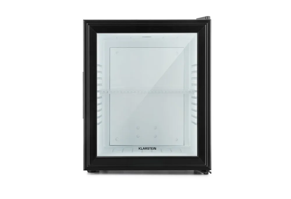 Klarstein Table Top Kühlschrank MKS-12 Mini-Kühlschrank 24 L Glastür 0 dB schwarz Glasfront 10005439, 47.5 cm hoch, 38 cm breit, Hausbar Minikühlschrank ohne Gefrierfach Glastür klein Kühlschrank