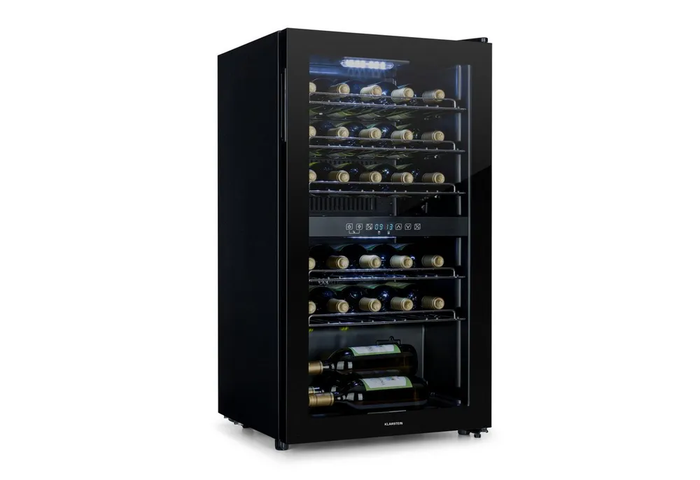 Klarstein Weinkühlschrank Shiraz 29 Duo Weinkühlschrank 2 Zonen 29 Flaschen 80L 5-22°C Touch, für 29 Standardflaschen á 0,75l,2 Zonen Wein Flaschenkühlschrank Weintemperierschrank Weinschrank