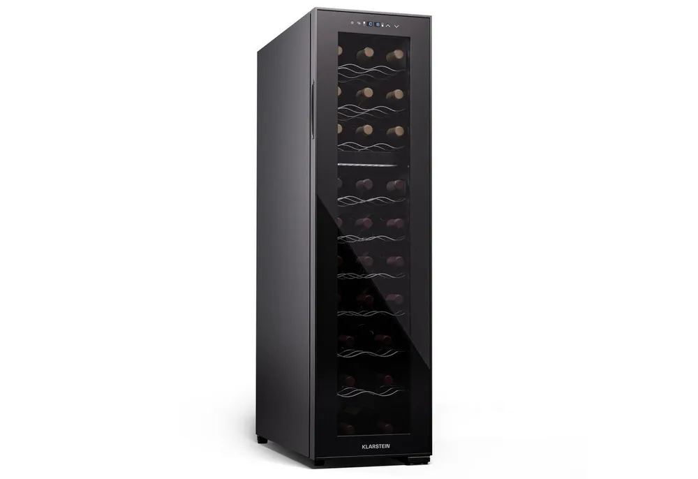 Klarstein Weinkühlschrank Shiraz, für 27 Standardflaschen á 0,75l,Wein Flaschenkühlschrank Weintemperierschrank Weinschrank Kühlschrank