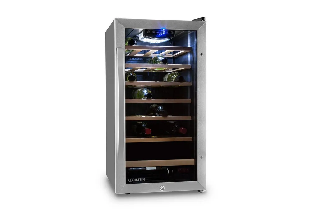 Klarstein Weinkühlschrank Vinamour 26 Uno, für 26 Standardflaschen á 0,75l,Wein Flaschenkühlschrank Weintemperierschrank Weinschrank Kühlschrank