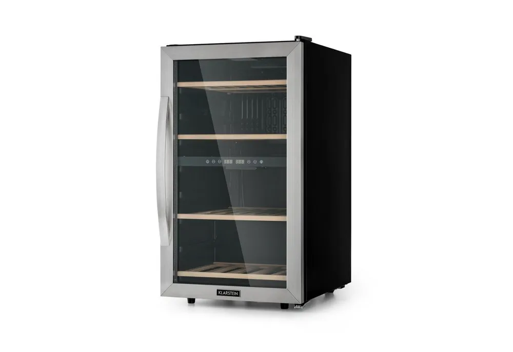 Klarstein Weinkühlschrank Vinamour 45 Duo Weinkühlschrank 2 Zonen 45 Fl 118L 5-18°C Touch LCD, für 45 Standardflaschen á 0,75l,2 Zonen Wein Flaschenkühlschrank Weintemperierschrank Weinschrank