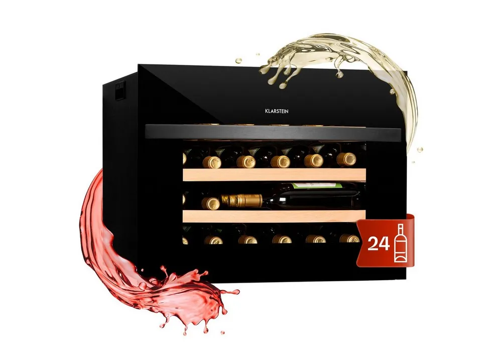 Klarstein Weinkühlschrank Vinsider 24 Built-In Uno Einbau-Weinkühlschrank 24 Flaschen 57L 5-22°C, für 24 Standardflaschen á 0,75l,Wein Flaschenkühlschrank Weintemperierschrank Weinschrank Kühlschrank