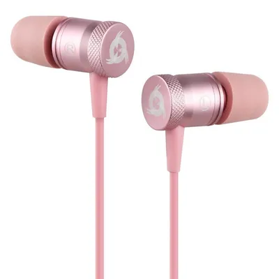 Klim Fusion kabelgebundene In-Ear-Kopfhörer mit Memory-Schaum, Mikrofon und Lautstärkeregelung, rosa