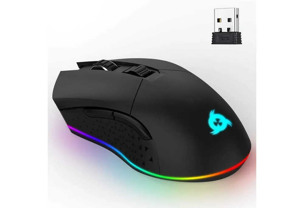 KLIM Blaze Black wireless hochleistungs Gaming-Maus, mit DPI-Anpassung Gaming-Maus (Funk, ergonomisch für beide Hände, wiederaufladbar)