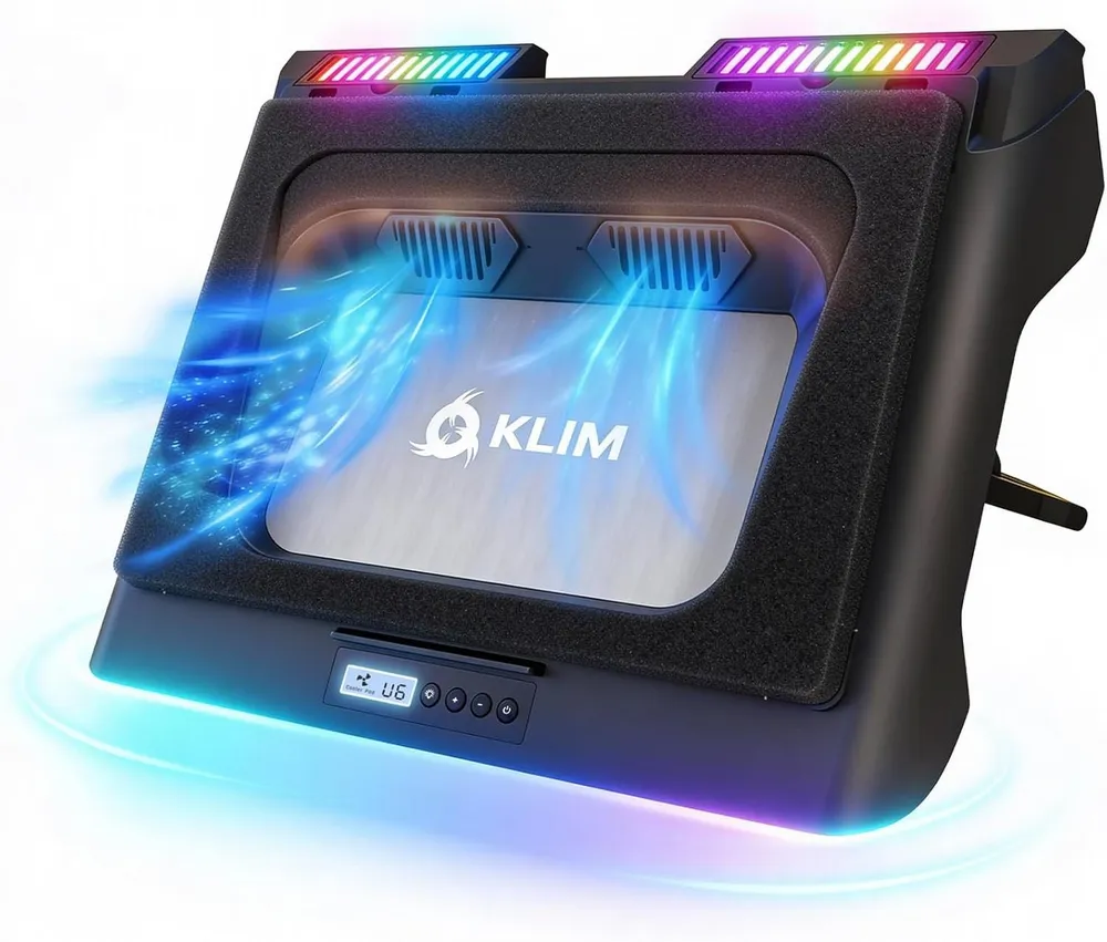 KLIM Notebook-Kühler Mistral, Leistungsstarker Turbo, (4500 U/min), 15 - 17 Zoll Laptop
