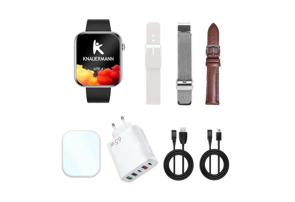 Knauermann Lite 4 (2026) Gesundheitsuhr mit GPS & Telefonfunktion Smartwatch, Bluetooth
