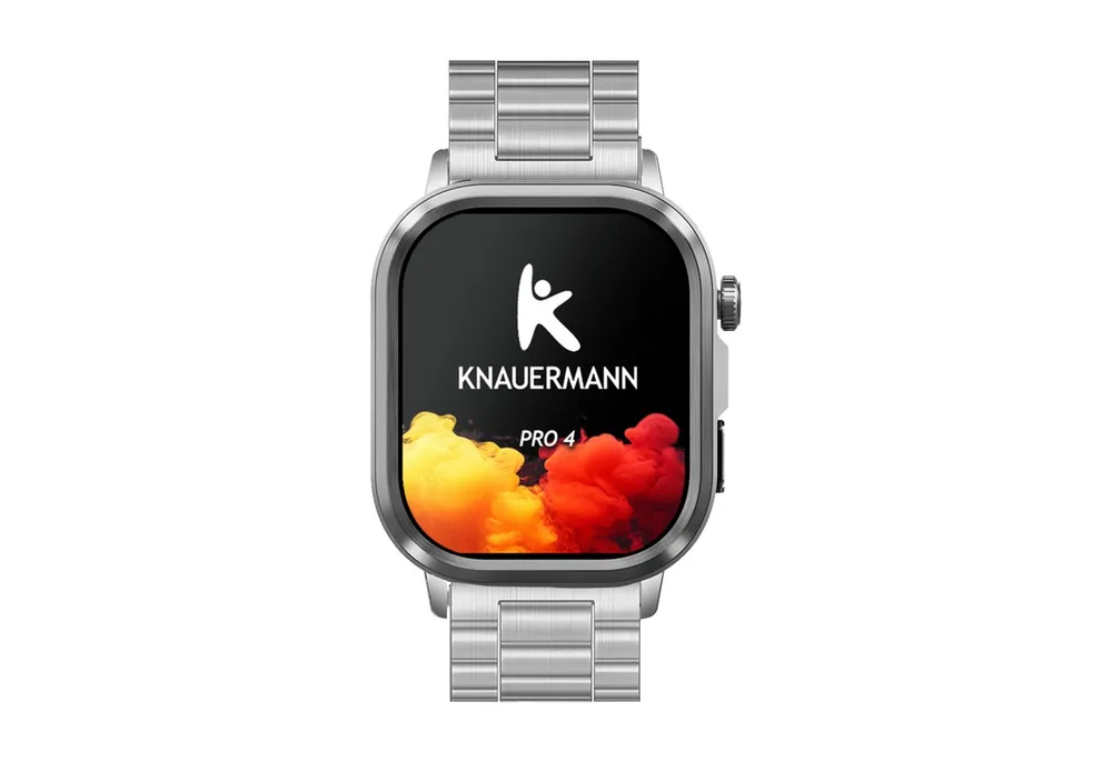 Knauermann PRO 4 (2026) Gesundheitsuhr mit Anruf & SOS Funktion Smartwatch, EKG-Gesundheitsuhr mit 2 Wochen Akkulaufzeit