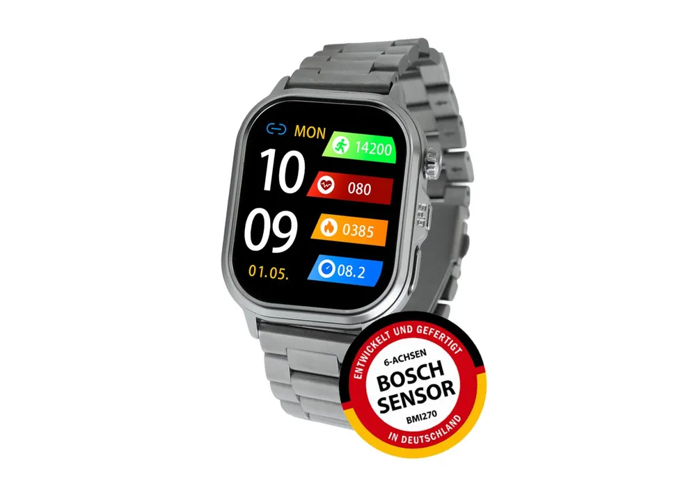 Knauermann PRO 4 Ultra Gesundheitsuhr Smartwatch, GPS, Pflege-, SOS, Gesundheits- und Sportfunktionen