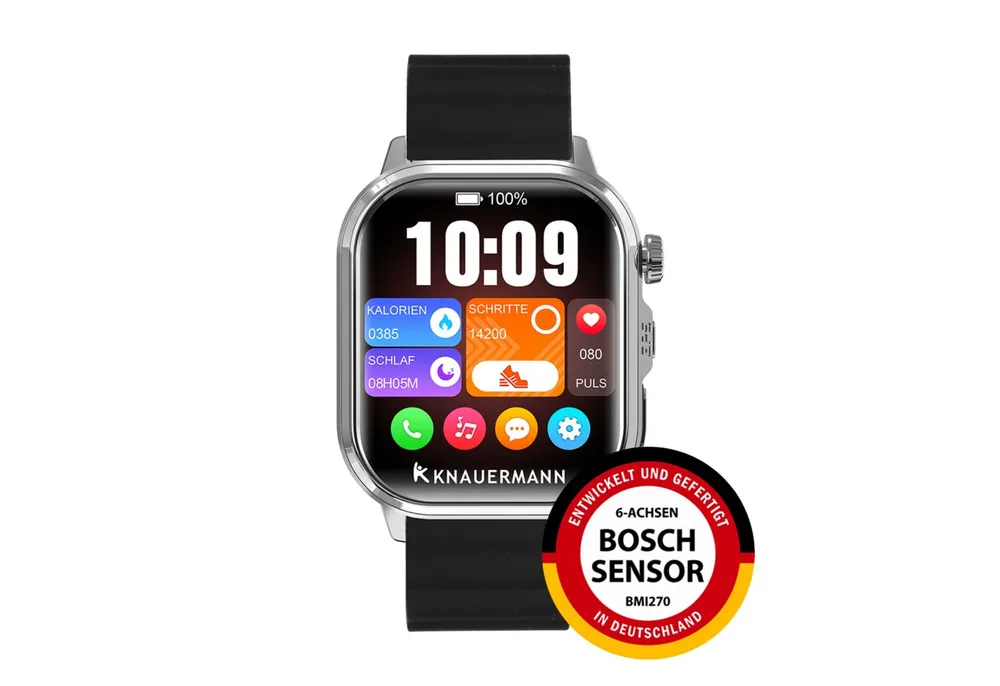Knauermann PRO 4 Ultra Gesundheitsuhr Smartwatch, GPS, Pflege-, SOS, Gesundheits- und Sportfunktionen