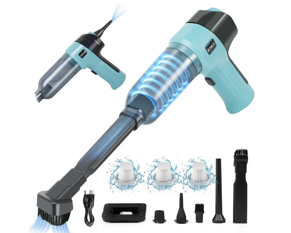 KNKA Akku-Handstaubsauger 3 in 1 Auto-Staubsauger,9000pa USB aufladbar Tragbar Mini Staubsauger, 120 W, kabellos, mit HEPA-Filter, für Büro Genutzt, Haus, Küche, Tierhaare