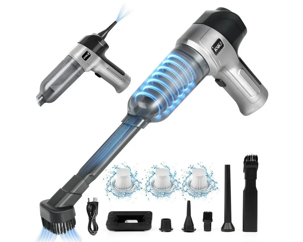 KNKA Akku-Handstaubsauger 9000Pa Aufladbar Tragbar Leicht Mini Staubsauger Kabellos Typ-C, 120 W, mit HEPA-Filter, Aufladbar, für Auto, Haus, Tierhaare