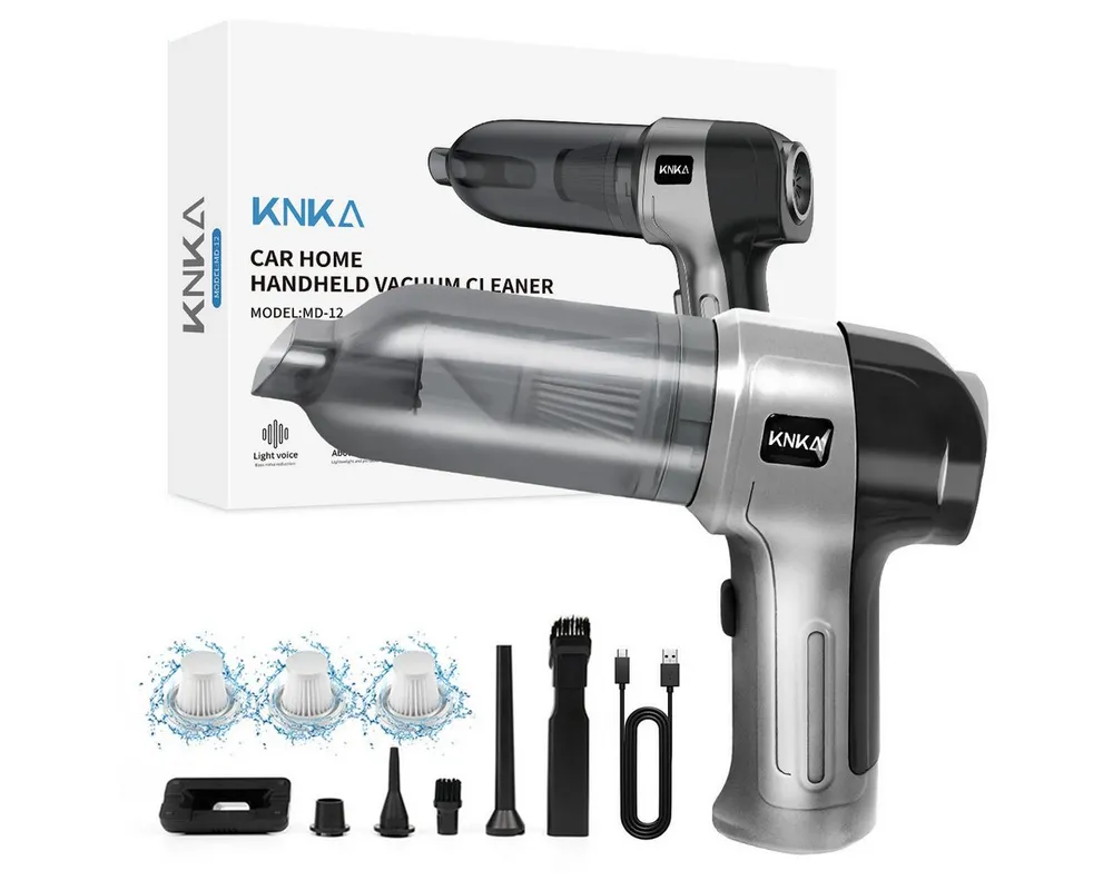 KNKA PRO Akku-Handstaubsauger 3 IN 1 Kabelloser Handstaubsauger, 9000PA, 120,00 W, beutellos, Autostaubsauger mit Bürstenlosem Motor und Filter, für Auto,Zuhause
