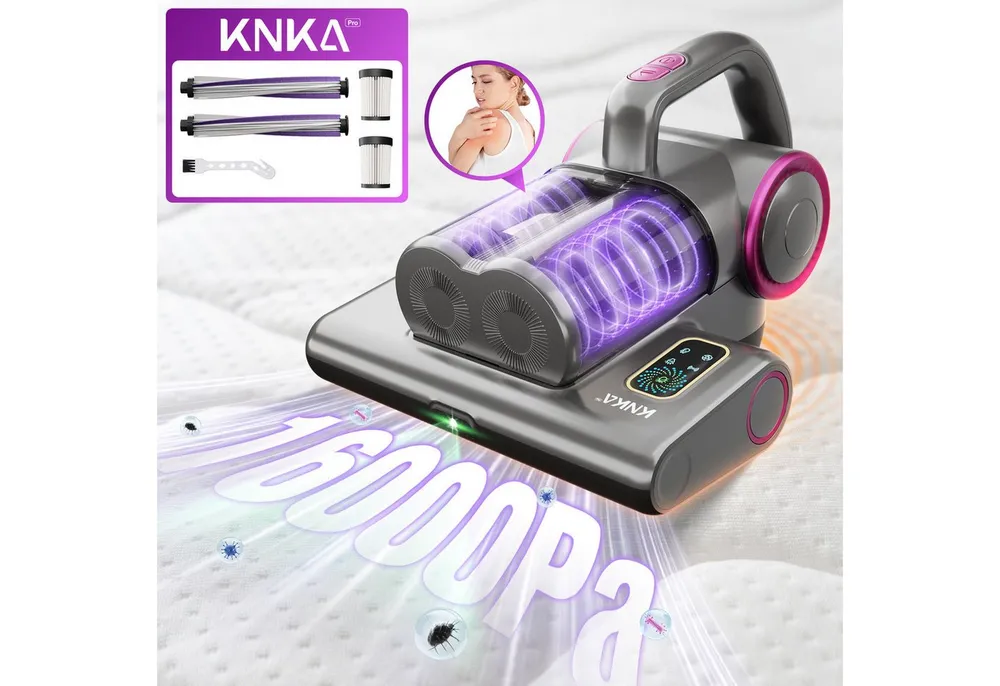 KNKA PRO Matratzenreinigungsgerät Milbensauger entfernt 99,9% Bakterien,Allergene,Staub-Milben, 500 W, Matratzenreiniger mit UV-C Licht für Allergiker