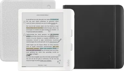 Kobo Libra Colour Weiß + Notebook Sleep Cover Schwarz