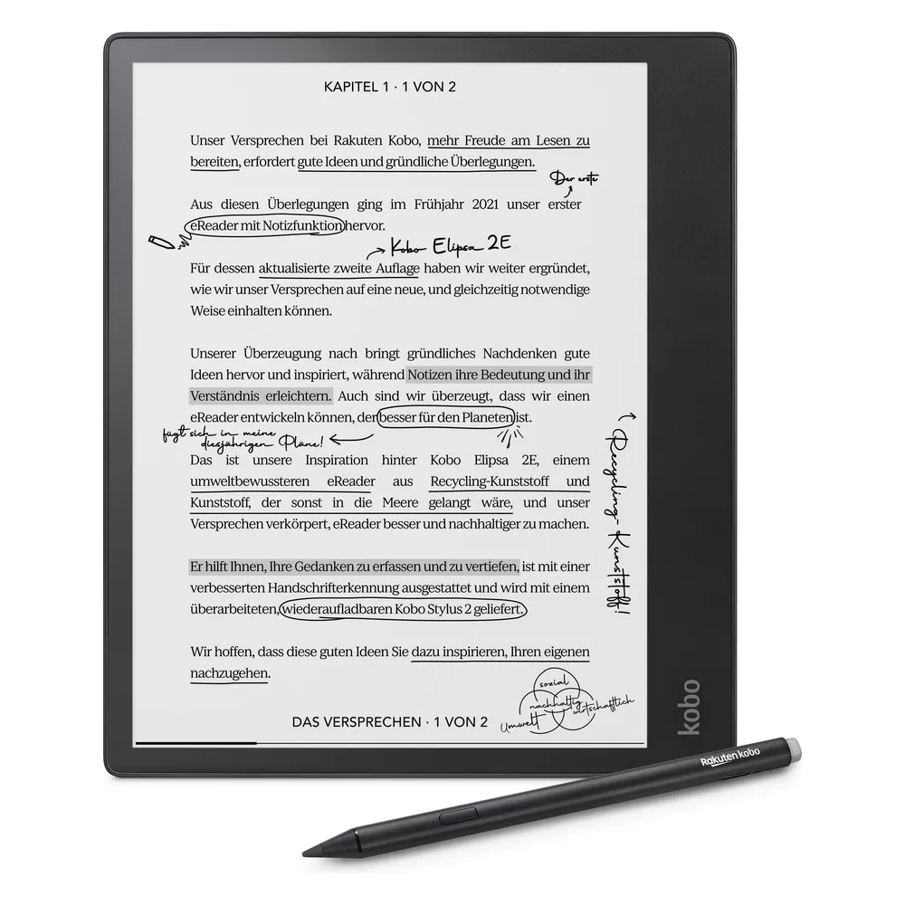 Kobo Elipsa 2E mit Kobo Stylus 2