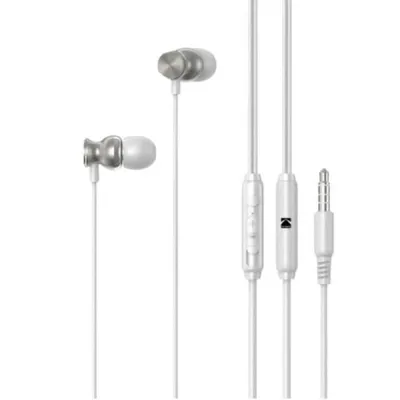 Kodak 170+ In-Ear-Kopfhörer mit Kabel und Mikrofon, Weiß