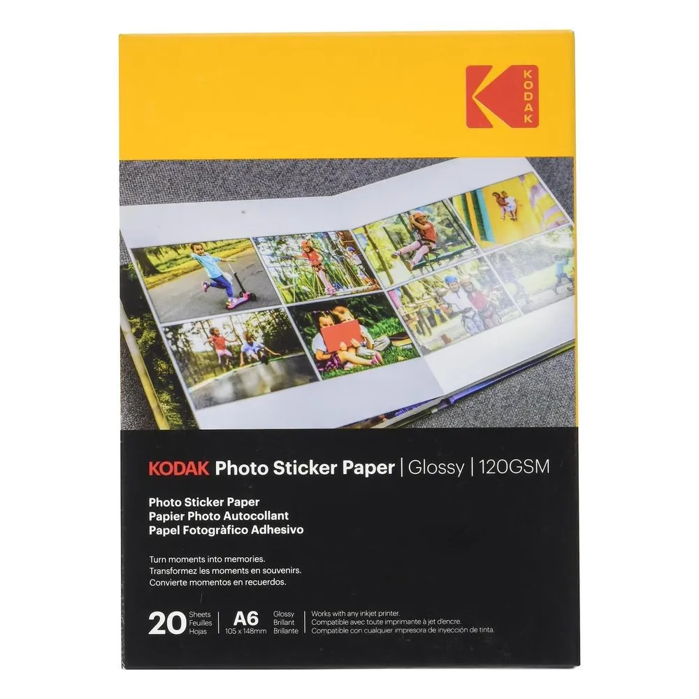 Kodak Photo Sticker Paper Gloss 120gsm A6x20 (3510652)