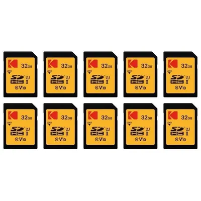 Speicherkarte Kodak SDHC 32GB Pack 10 Stück hohe Geschwindigkeit 90MB/s