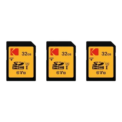 Speicherkarte Kodak 32GB SDHC Pack 3x hohe Geschwindigkeit 90MB/s Schreibschutz