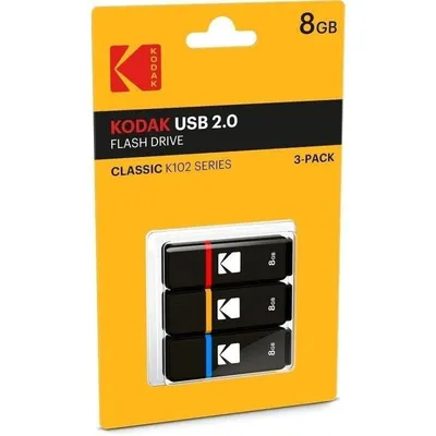 USB Stick Kodak Classic K102 Series 8GB USB 2.0 3er Pack Schwarz Rot