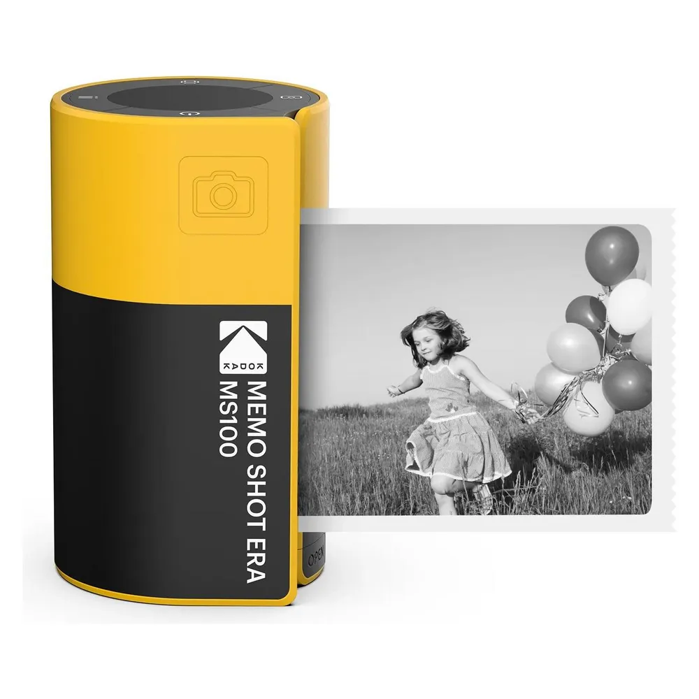 Sofortbildkamera Kodak MemoShot Era MS100 Bluetooth Etikettendrucker LCD Schwarz Gelb