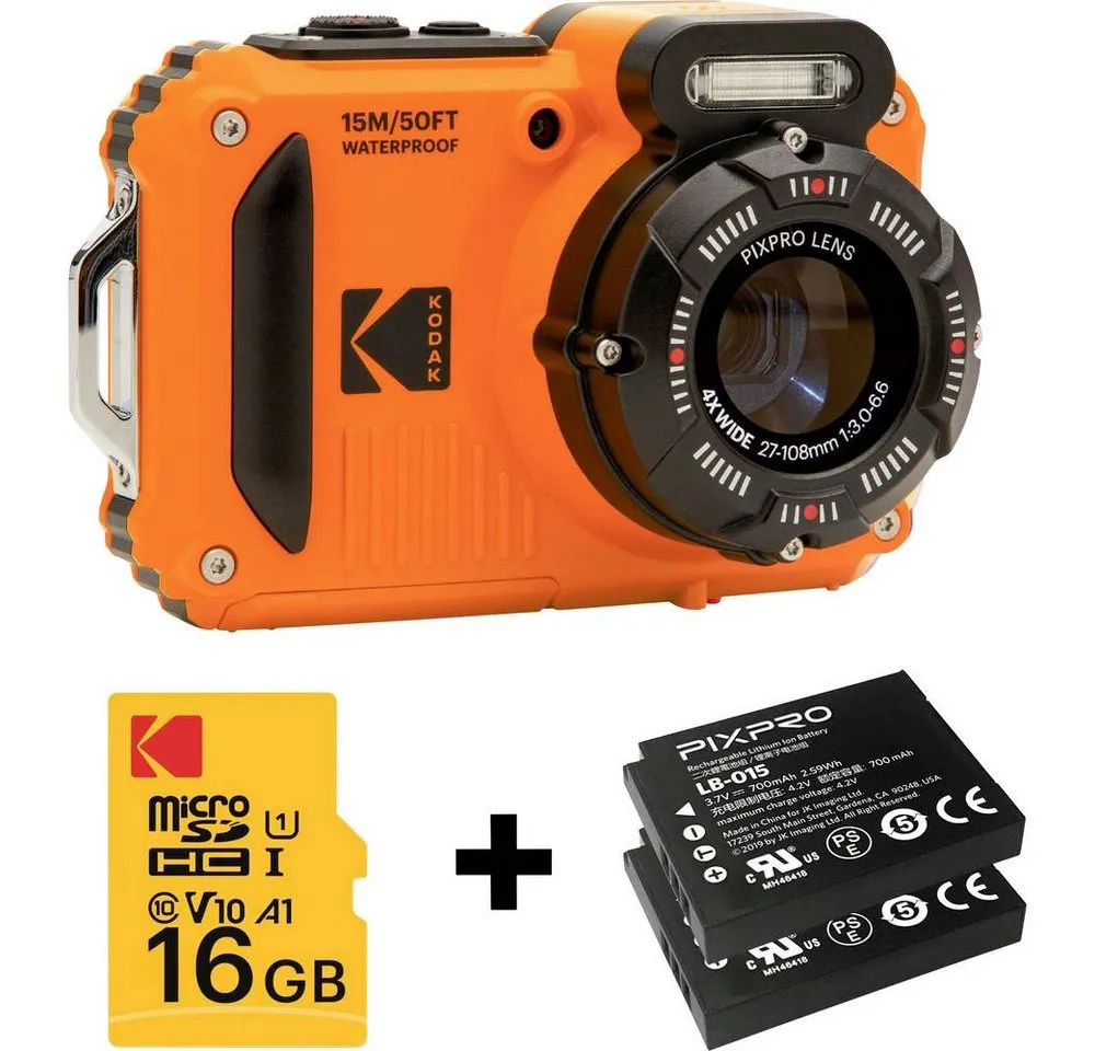 Kodak Digitalkamera 15 Megapixel Opt. Zoom: 4 x Orange inkl. Akku, inkl. Kompaktkamera