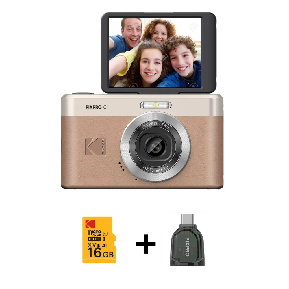 Pixpro C1 braun Kit Kompaktkamera